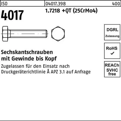 Produktbild von Sechskantschraube ISO 4017 VG M 30 x 55 1.7218 +QT (25CrMo4)