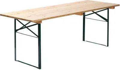 Produktbild von Biertisch Birkenholz Stahl Natur Grün 220 x 70 x 78 cm