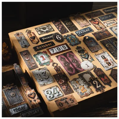Produktbild von Scrapbook Zubehör Set - 120-teilig - Sticker für Bullet Journal und Bastelarbeiten