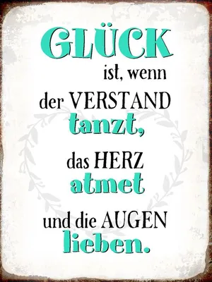 Produktbild von vianmo Holzschild 40x30 cm Glück ist wenn Verstand tanzt