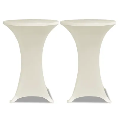 Immagine prodotto di Copritavolo ?70 cm Crema Tessuto elasticizzato 2 pezzi