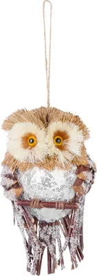 Obrázek produktu pro MagicHome Vánoční sova, hnědá, zasněžená, 19x11x5 cm