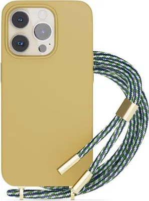 Zdjęcie produktu dla Silikonowe etui Epico z paskiem do iPhone'a 14 Pro Max - piaskowe