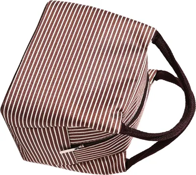 Imagen del producto de Bolsa térmica para almuerzo, ideal para hombres y mujeres, fabricada en tela Oxford con revestimiento de papel de aluminio, impermeable y portátil. Incluye un recipiente tipo "bento" y un asa para facilitar su transporte, perfecta para el trabajo, la escuela o un picnic