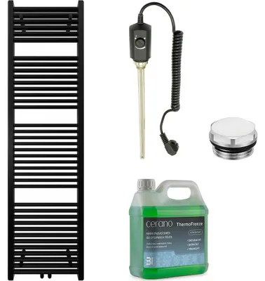 Produktbild von Badezimmer-Elektroheizkörper-Set Lincoln - 600W - matt schwarz - 1800x500 mm