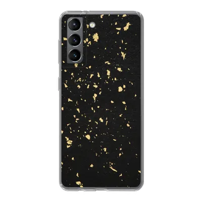 Produktbild von MuchoWow® Handyhülle Schutzhülle Hülle für Samsung Galaxy S21 Goldene Flocken auf schwarzem Hintergrund Silikon Softcase Handy Hülle - Softcase