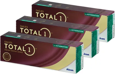Produktbild von Dailies TOTAL1 für Astigmatismus (90 Linsen) Sterkte: -3.75, BC: 8.60, DIA: 14.50, cilinder: -1.25, as: 180°