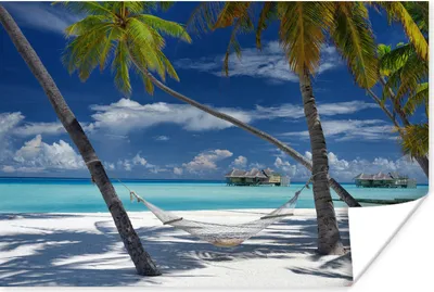 Produktbild von MuchoWow® Poster Strand - Sommer - Hängematte 180x120 cm - Fotoplakat