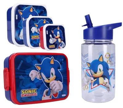 Image de Set de repas Sonic : gourde, boîte à repas et boîte à goûter 3 en 1