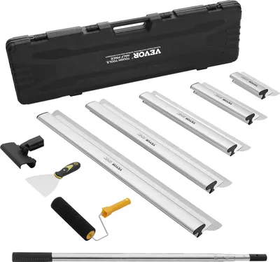 Obrázek produktu pro Sada nožů pro stěrky na sádrokarton, 254/406/610/813/1016 mm + 862-2072 mm prodlužovací rukojeť, nerezové nože, nářadí na stěrky, pro sádrokartonové/obkladové desky/sádrokartonové desky