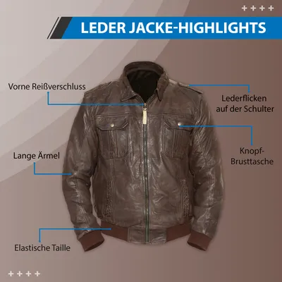 Produktbild von German Wear, Lederjacke Trend Fashion lammnappa echtleder Jacke Nappa Leder dunkelbraun, Größe:52/XL