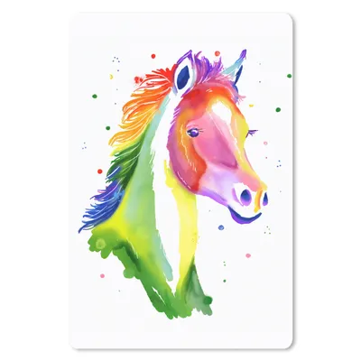 Produktbild von MuchoWow® Mauspad Mousepad Pferd - Regenbogen - Weiß - Mädchen - Kinder - Mädchen 40x60 cm - Mousepads - Maus Mat - Pad - Mausunterlage - Schreibtisch Accesoire