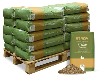 Produktbild von STROY Strohgranulat Einstreu 15kg x 20 Sack 300kg Palette
