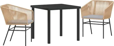 Immagine prodotto di Set da Pranzo per Giardino con cuscino 3 pcs Marrone