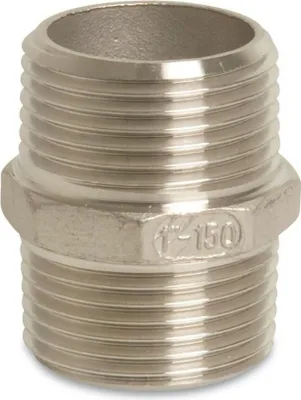 Immagine prodotto di Doppio Nipplo in Acciaio Inox, Raccordo Filettato 1 1/2", Acciaio V4A