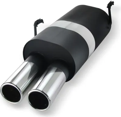 Produktbild von JOM Edelstahl Endschalldämpfer Sportauspuff Auspuff 2x76 rund Peugeot 206