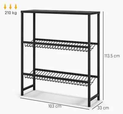 Image de Étagère pour caisses de bière - Étagère en métal - Pour 6 caisses - Rangement de boissons - Pour salon - À assembler soi-même