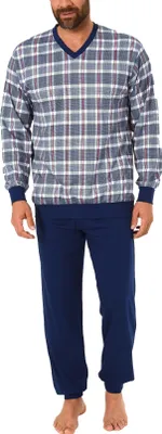 Produktbild von Herren Pyjama lang mit Bündchen – auch in Übergrössen bis Grösse 70 -  281 101 90 440 ; marine , 54