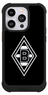 Produktbild von NIVOCASE Hülle für Apple iPhone 14 Pro  Stoßfeste Handyhülle NIVOmax Case Schwarz Borussia Mönchengladbach Gladbach Wappen