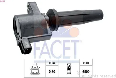 Produktbild von FACET 9.6380 Zündspule für FORD MONDEO IV Turnier (BA7) Focus II Schrägheck (DA, HCP, DP) S-MAX (WA6) Focus II Kombi (DA, FFS, DS) Transit Mk6 Kasten