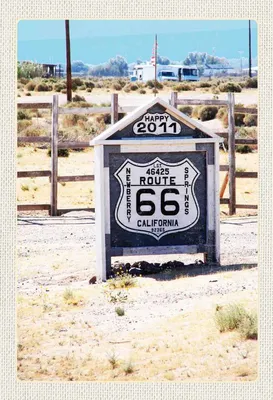 Produktbild von vianmo Holzschild 30x20 cm Amerika USA California 2011 Route 66 Bildmotiv Reisemotiv