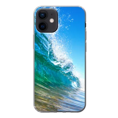 Produktbild von MuchoWow® Handyhülle Schutzhülle Hülle für iPhone 12 Nahaufnahme einer Welle, die sich vor der Küste von Hawaii bricht Silikon Softcase Handy Hülle - Schutzhülle