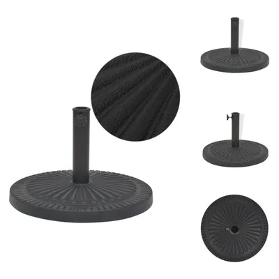 Image de vidaXL Pied de parasol Résine Rond Noir 14 kg - Pied de parasol