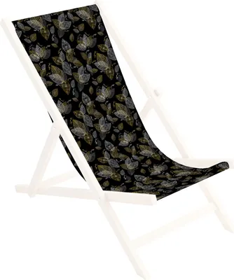 Produktbild von Ersatz-Stoffbezug Wechselbarer Liegestuhl Stoffbezug 100% Polyester für Holz-Liegestuhl Klappliegestuhl Motiv Blätter [119]