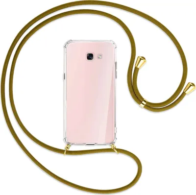 Produktbild von Handykette Backcover-Schutzhülle mit Band (Metall goldfarben) für Samsung Galaxy A7 2017 - khaki