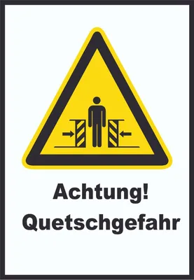 Produktbild von Achtung Quetschgefahr A6 Rückseite selbstklebend Schild