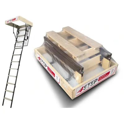 Produktbild von 4Step Bodentreppe gedämmt STALLUX MINI PLUS 80x55 cm, 46 mm Klappe, 0,86 W/m²K, Raumhöhe bis 275 cm