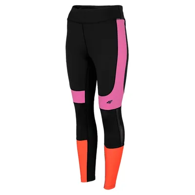 Produktbild von 4F Schnell trocknende Laufleggings für Frauen Schwarz Rosa Roz XS