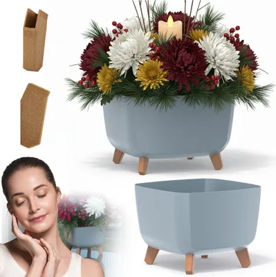 Immagine prodotto di Vaso da fiori per il cimitero Vaso decorativo su gambe Fiori Grigio 29 cm