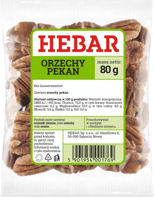 Produktbild von Pekannüsse 80 G - Ganze Hälften - Mild und Butterig - Ungesalzen - Gesunder Snack