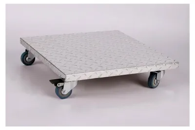 Produktbild von Möbelroller/Pflanzenroller 40x40 cm, ALU, 150kg, PolyurethanRolle mit Bremse, hergestellt in Deutschland