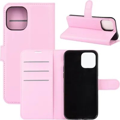 Produktbild von König Design Hülle kompatibel mit Apple iPhone 12 Pro Max Kunstleder Handyhülle - Handy Case Rosa