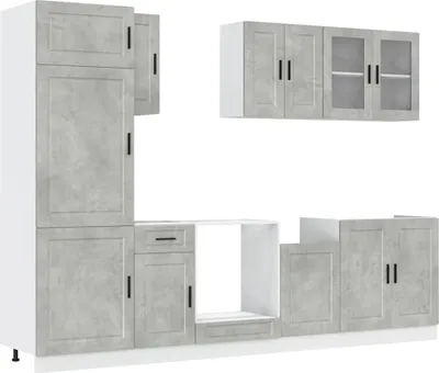 Produktbild von vidaXL 8-tlg. Küchenschrank-Set Kalmar Betongrau Holzwerkstoff