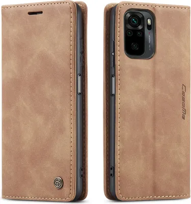 Produktbild von Redmi Note 10 4G Hülle, Retro Kunstledertasche mit Standfunktion Schutzhülle für Xiaomi Redmi Note 10 4G / Note 10S Braun