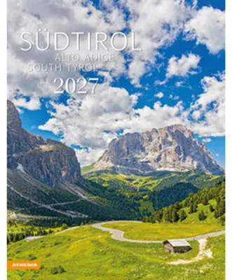 Produktbild von Athesia Kalender Südtirol 2027 mit 12 Monatsblättern, Spiralbindung und viersprachigem Kalendarium