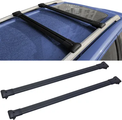 Image de Barres de toit transversales en aluminium noir pour VW T6 T6.1 2015-2024
