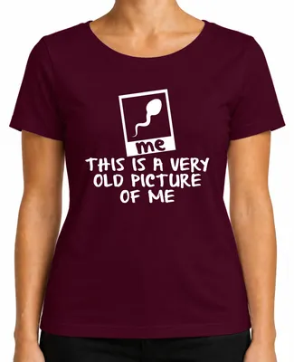 Obrázok produktu pre toto je veľmi stará fotografia mňa ploaroid funny saying ladies t-shirt, Burgundy, S