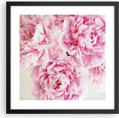 Produktbild von Gerahmtes Poster - Schwarzer Rahmen - Pfingstrosen Blumenstrauß Blumen - 40x40 cm - Wand Bild - Wanddeko - Wandbilder - Kunstposter - Wandposter - Bilderrahmen - Bilder - Kunstdruck - P2BAC40x40-4961