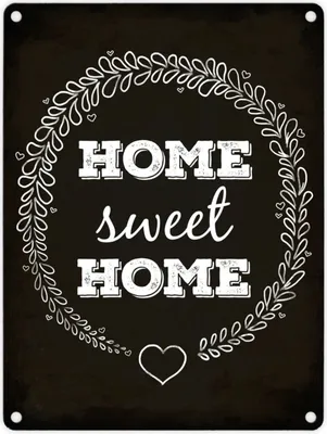 Produktbild von Metallschild mit Spruch: Home sweet Home Blechschild Schild Dekoration