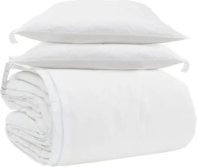 Produktbild von vidaXL Bettdecken Set mit Kissen 3 pcs Weiß Daunenfeder