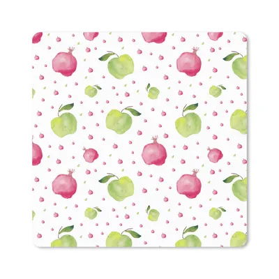 Produktbild von MuchoWow® Mauspad Mousepad Apfel - Granatapfel - Aquarell - Schablonen 30x30 cm - Mousepads - Maus Mat - Pad - Mausunterlage - Gaming
