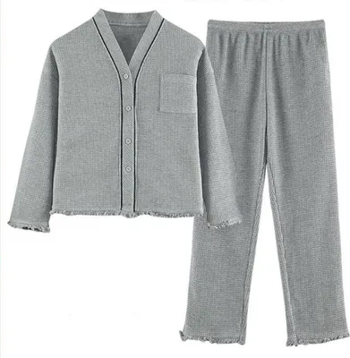 Immagine prodotto di Pigiama da donna, pigiama alla moda, cardigan a maniche lunghe, abbigliamento da casa per donne, 2XL