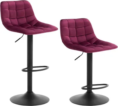 Two bar stools are shown against a white background.