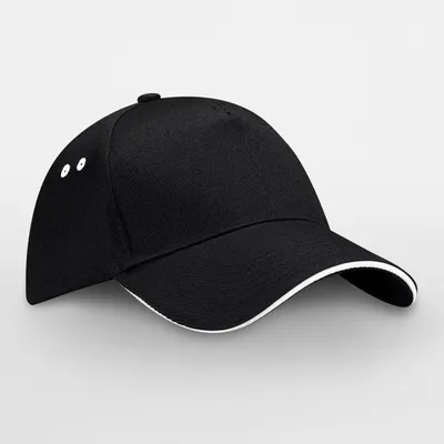 Immagine prodotto di Beechfield - Cappello "Ultimate" con visiera a sandwich per uomo/donna unisex BC5268 (taglia unica) (nero/rosso)