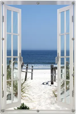 Produktbild von Wallario Outdoor-Poster für Garten oder Balkon 100 x 150 cm: Blick auf Strand