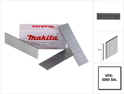 Zdjęcie produktu dla Makita F-31915, Ćwiek, Metal galwanizowany, Drewno, Płaska głowa, Metaliczny, 35 mm